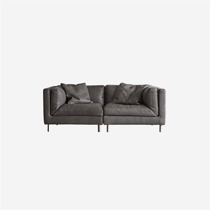 Black Leather L Shaped Couch